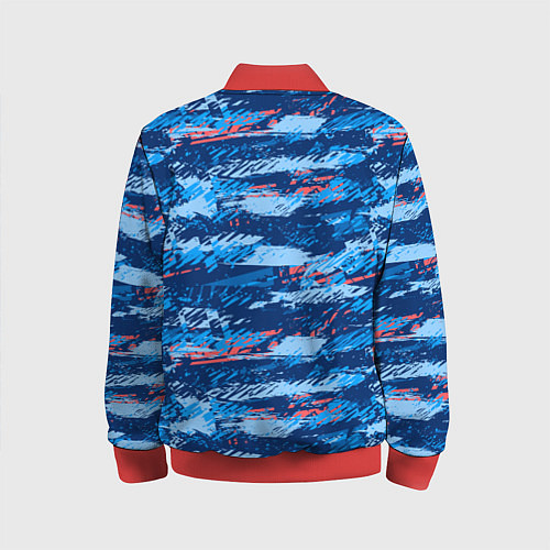 Детский бомбер Яркий абстрактный рисунок для спорта / 3D-Красный – фото 2