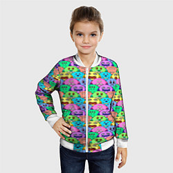 Бомбер детский Мультяшные персонажи монстрики, цвет: 3D-белый — фото 2