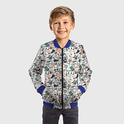 Бомбер детский Дудл хипстер, цвет: 3D-синий — фото 2
