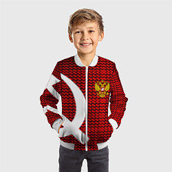 Бомбер детский РФ стиль СССР, цвет: 3D-белый — фото 2