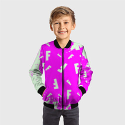 Бомбер детский Fortnite pattern pink, цвет: 3D-черный — фото 2