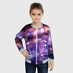 Бомбер детский Плавление абстрактных блестящих камней, цвет: 3D-серый — фото 2