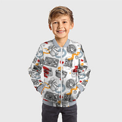 Бомбер детский Узор суши, цвет: 3D-серый — фото 2
