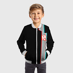 Бомбер детский Roblox glitch line, цвет: 3D-белый — фото 2
