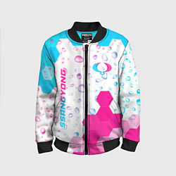 Бомбер детский SsangYong neon gradient style вертикально, цвет: 3D-черный