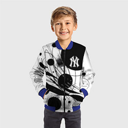 Бомбер детский New York Yankees baseball team - abstraction, цвет: 3D-синий — фото 2