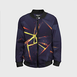 Бомбер детский Золотые яркие неоновые плиты, цвет: 3D-черный