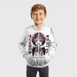 Бомбер детский Ram Ahegao, цвет: 3D-белый — фото 2