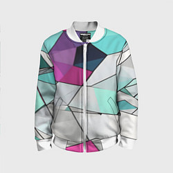 Бомбер детский Яркая геометрическая абстракция, цвет: 3D-белый
