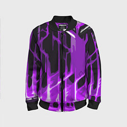 Бомбер детский Abstract purple stripes on a black background, цвет: 3D-черный