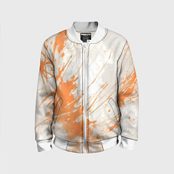 Детский бомбер Оранжевая краска на белом