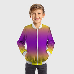 Бомбер детский Градиент текстура абстракция, цвет: 3D-белый — фото 2
