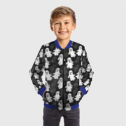 Бомбер детский Паттерн с призраками, цвет: 3D-синий — фото 2