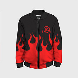 Бомбер детский Linkin park logo fire, цвет: 3D-черный
