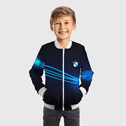 Бомбер детский BMW line blue, цвет: 3D-белый — фото 2