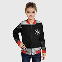 Бомбер детский BMW авто текстура, цвет: 3D-красный — фото 2