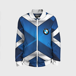 Бомбер детский BMW metalic blue abstract, цвет: 3D-белый