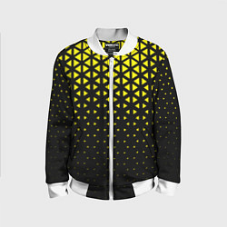 Бомбер детский Геометрический градиент - чёрно-жёлтый, цвет: 3D-белый