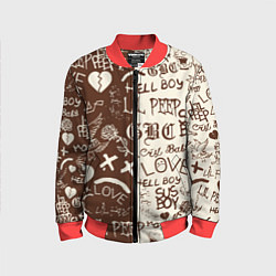 Бомбер детский Lil peep retro pattern, цвет: 3D-красный