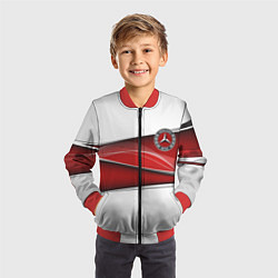 Бомбер детский Mercedes benz авто, цвет: 3D-красный — фото 2