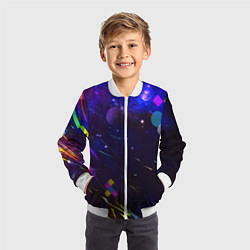 Бомбер детский Космическая геометрия, цвет: 3D-белый — фото 2