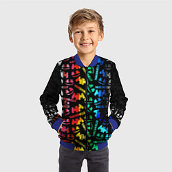 Бомбер детский Marshmello neon color, цвет: 3D-синий — фото 2