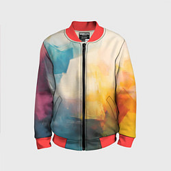 Бомбер детский Живопись мазками, цвет: 3D-красный