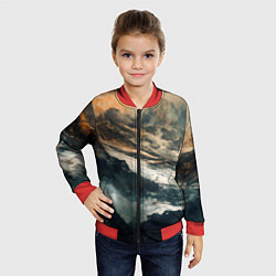 Бомбер детский Иллюстрация хаоса в грубом стиле, цвет: 3D-красный — фото 2