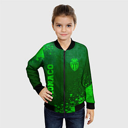Бомбер детский Monaco - green gradient вертикально, цвет: 3D-черный — фото 2