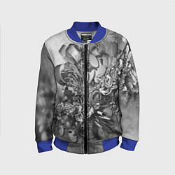 Бомбер детский Абстракция оптический узор, цвет: 3D-синий