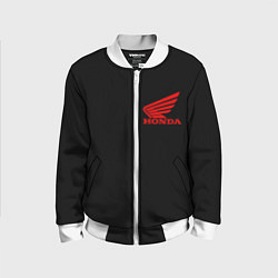 Бомбер детский Honda red logo auto steel, цвет: 3D-белый