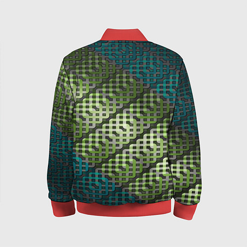 Детский бомбер Nissan авто текстура узор / 3D-Красный – фото 2