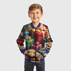 Бомбер детский Рождественское печенье, цвет: 3D-синий — фото 2