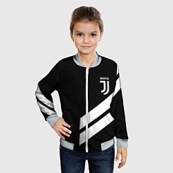 Бомбер детский Juventus line white, цвет: 3D-серый — фото 2