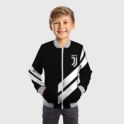 Бомбер детский Juventus line white, цвет: 3D-серый — фото 2