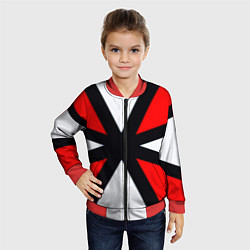 Бомбер детский Полосы амбрелла, цвет: 3D-красный — фото 2