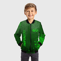 Бомбер детский Infiniti - green gradient вертикально, цвет: 3D-черный — фото 2