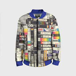Бомбер детский Видеокассеты vhs, цвет: 3D-синий