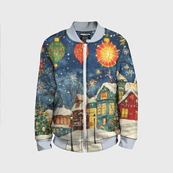 Бомбер детский Новый год на улице, цвет: 3D-серый