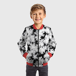 Бомбер детский Снежинки на стекле, цвет: 3D-красный — фото 2