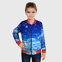 Бомбер детский Заснеженный лес, цвет: 3D-красный — фото 2