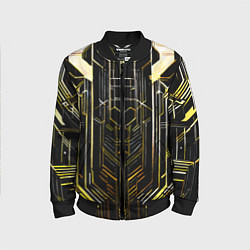 Детский бомбер Gold lines on a black background