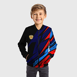 Бомбер детский Российский герб - Темные цвета, цвет: 3D-черный — фото 2