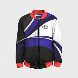 Бомбер детский Субару - белая волна, цвет: 3D-красный