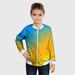 Бомбер детский Желто голубой градиент, цвет: 3D-белый — фото 2
