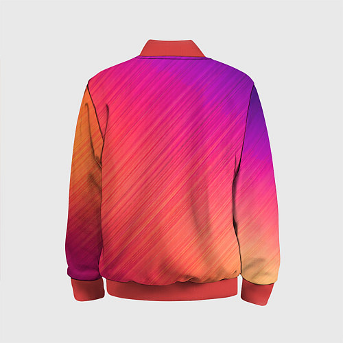 Детский бомбер Градиент в косую полоску / 3D-Красный – фото 2