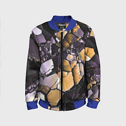 Бомбер детский Чёрно-жёлтый камень, цвет: 3D-синий