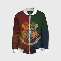 Бомбер детский Hogwarts emblem, цвет: 3D-белый