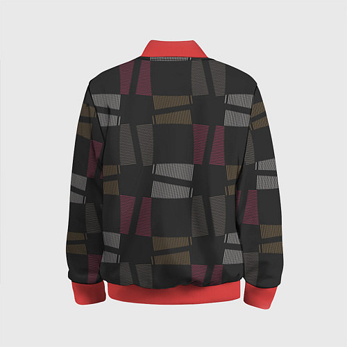 Детский бомбер Геометрические фигуры из полос / 3D-Красный – фото 2