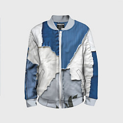 Бомбер детский Сине-белый пэчворк, цвет: 3D-серый